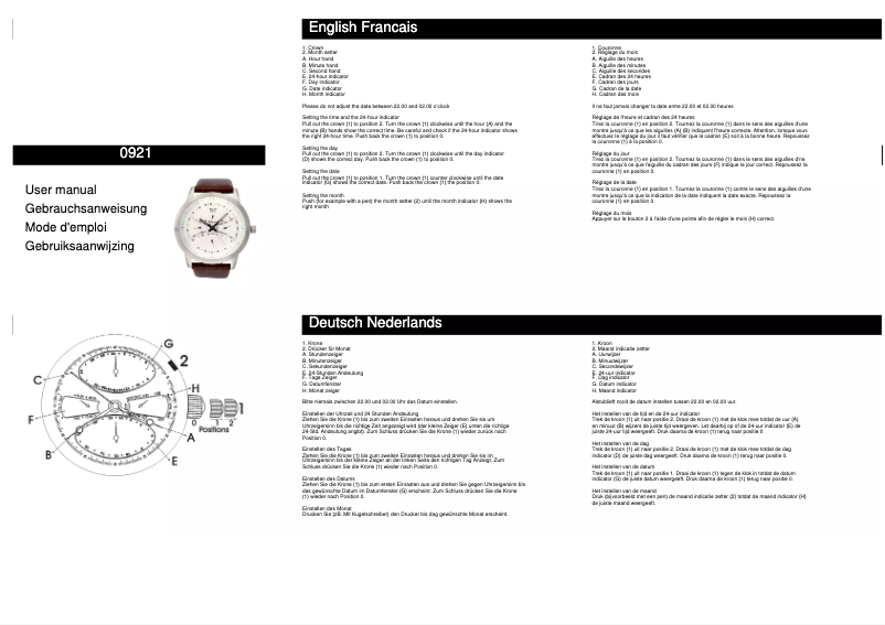 Imagen de la primera página del manual del dispositivo 0921