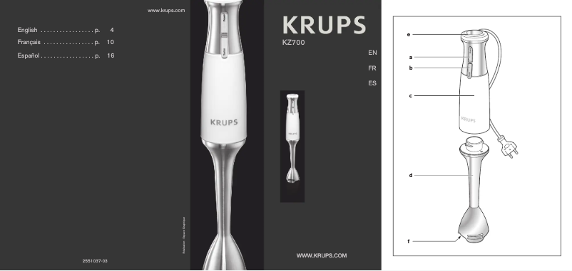 Imagen de la primera página del manual del dispositivo Crystal Line KZ700