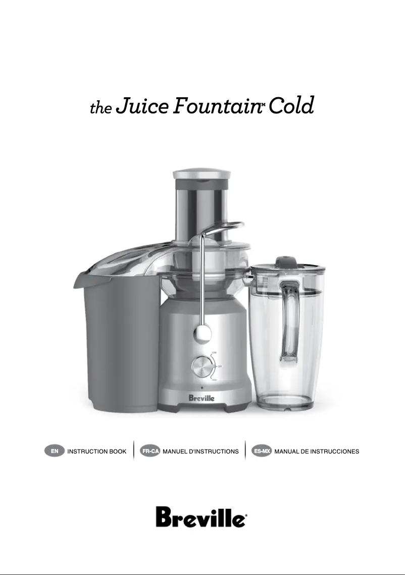Página 1 del manual Manual de usuario Breville the Juice Fountain Cold BJE430