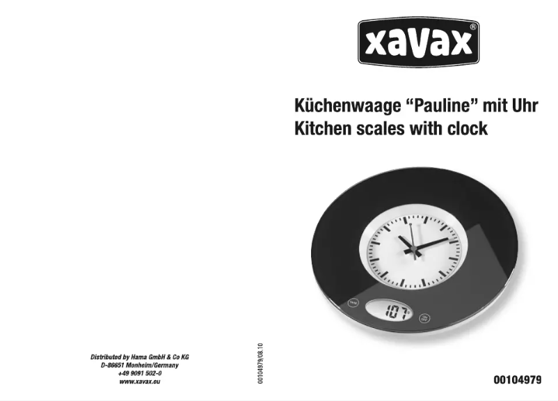 Página nº 1 - Manual de usuario Xavax Pauline 104979