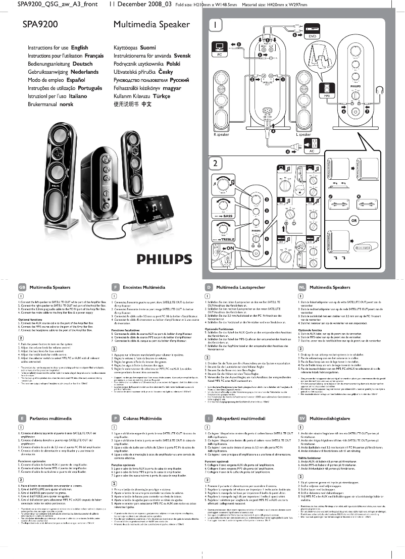 Imagen de la primera página del manual del dispositivo SPA9200