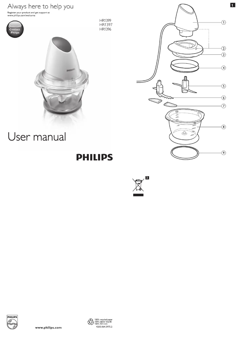 Página 1 del manual Manual de usuario Philips Viva Collection HR1397