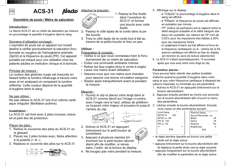 Imagen de la primera página del manual del dispositivo ACS-31