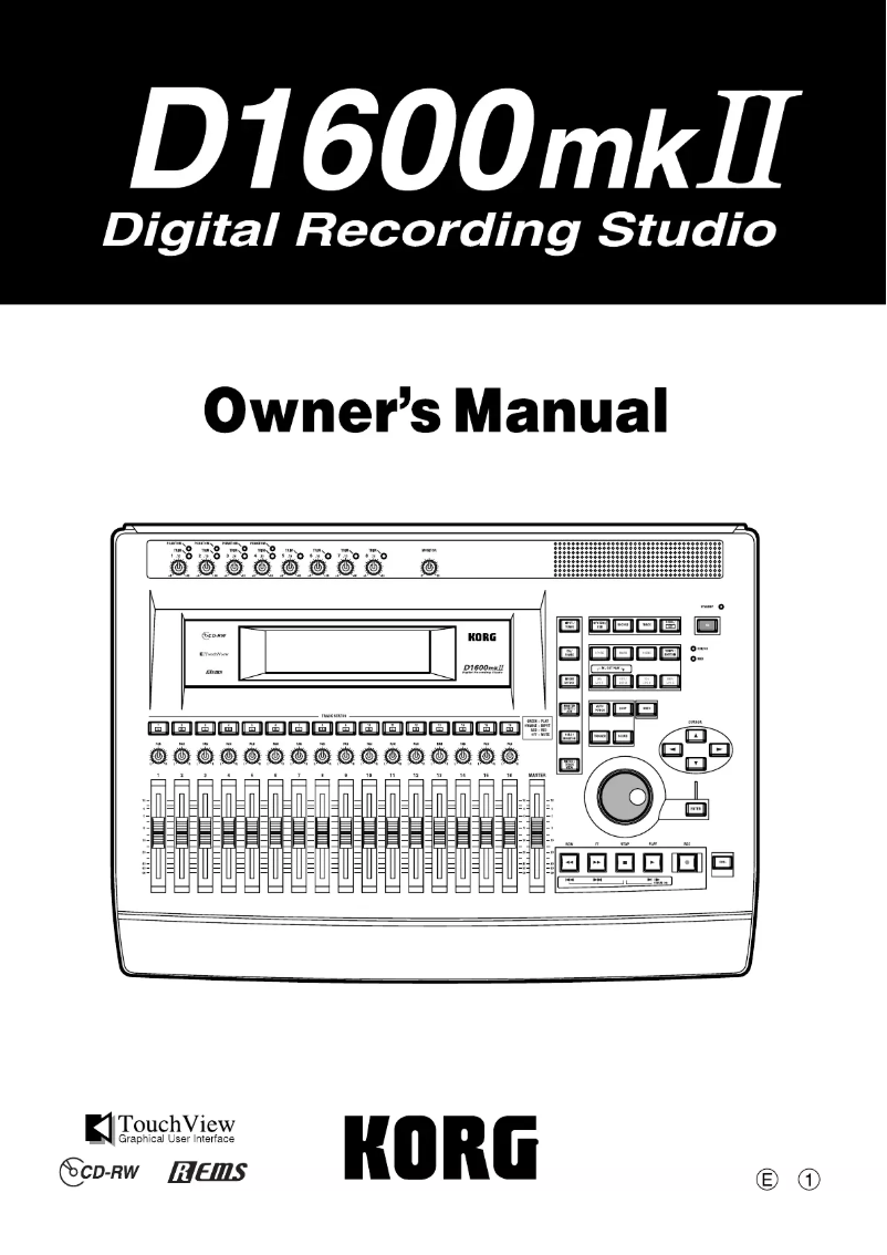 Página 1 del manual Manual de usuario Korg D1600mkII