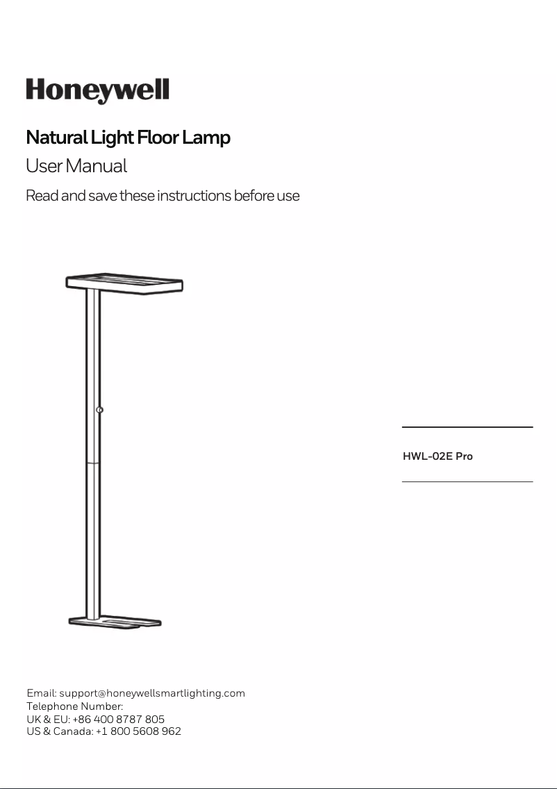 Página nº 1 - Manual de usuario Honeywell HWL-02E Pro