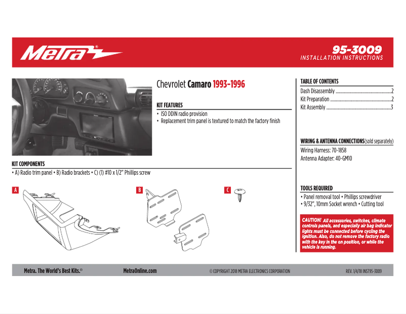 Imagen de la primera página del manual del dispositivo 95-3009