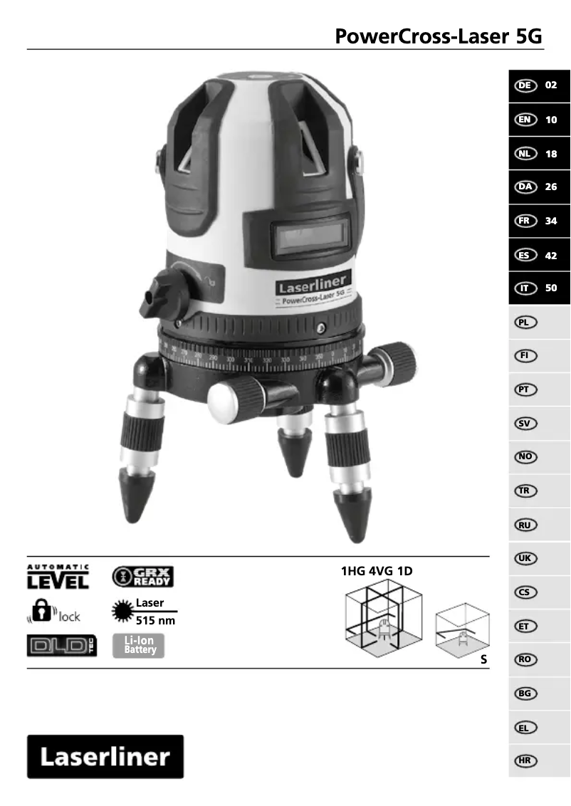 Página 1 del manual Manual de usuario Laserliner PowerCross-Laser 5G