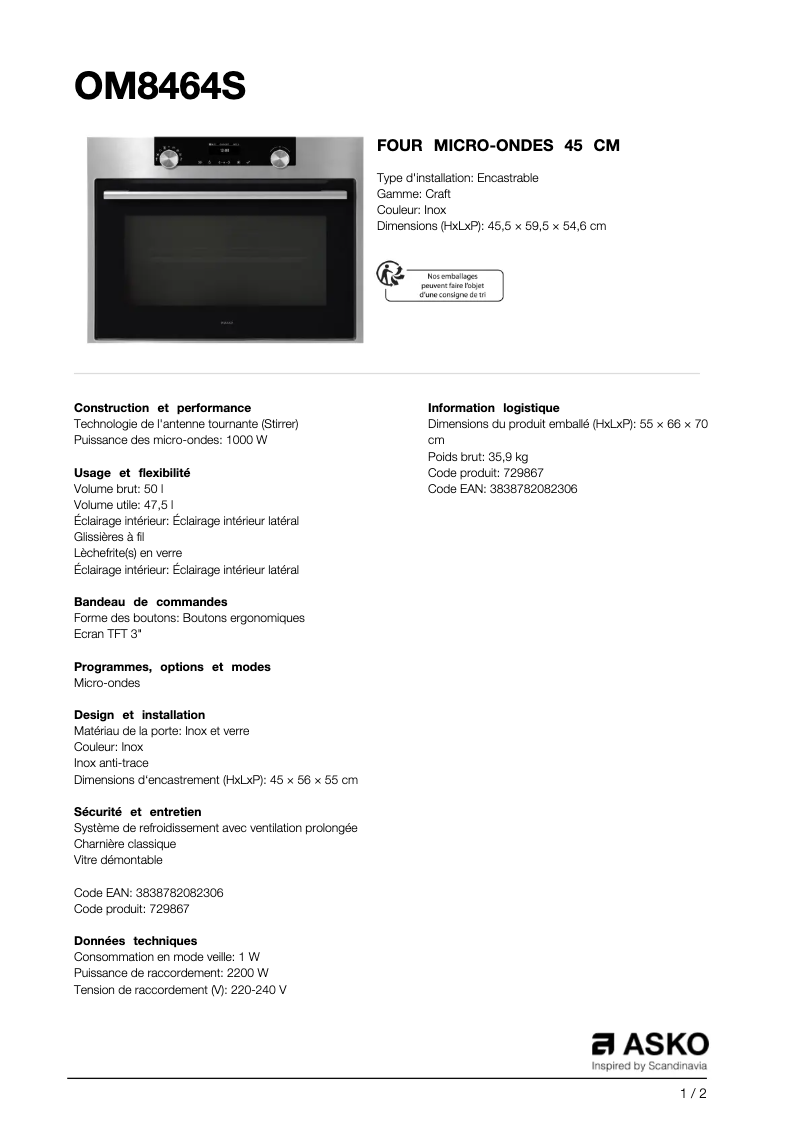 Imagen de la primera página del manual del dispositivo OM8464S