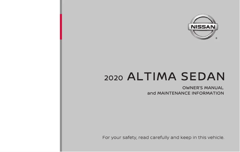Página nº 1 - Manual de usuario Nissan Altima Sedan (2020)