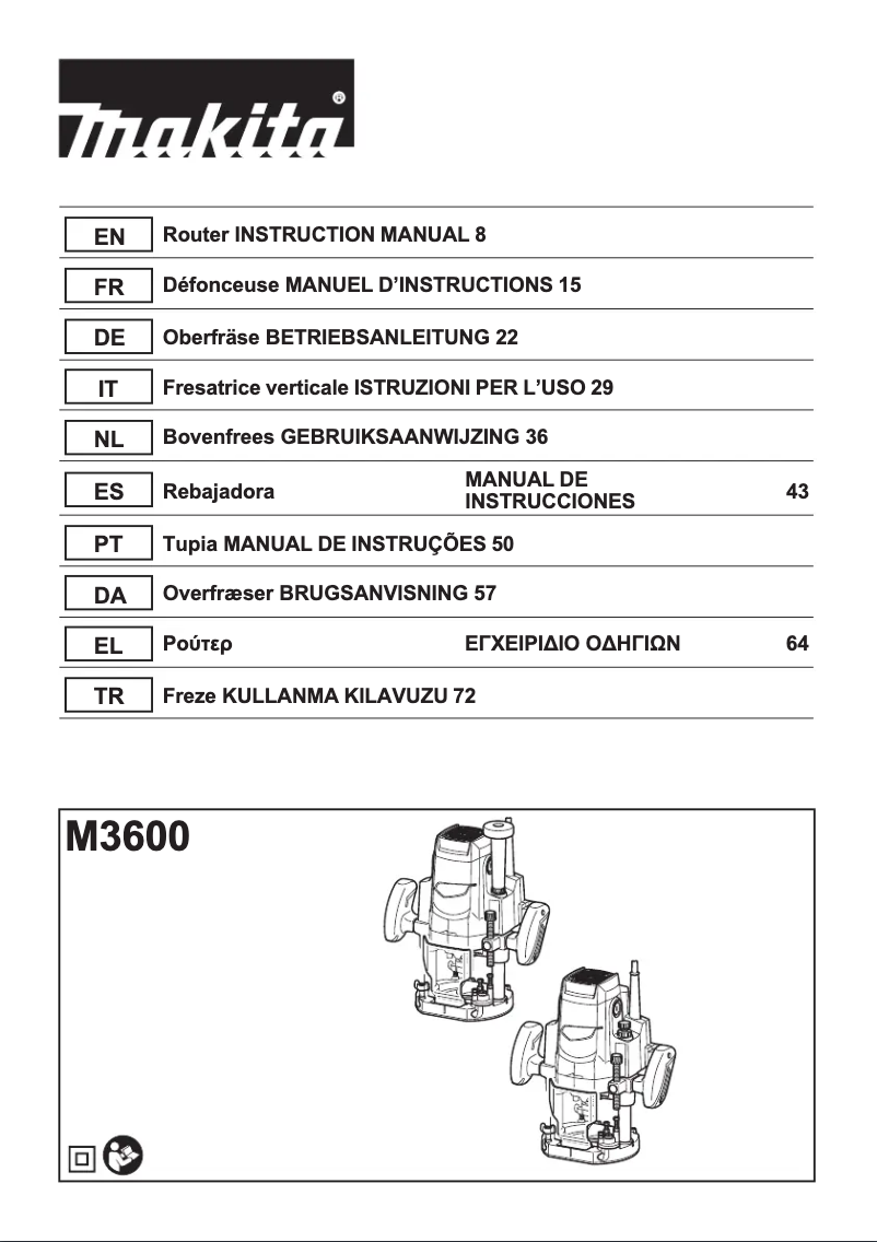 Imagen de la primera página del manual del dispositivo M3600