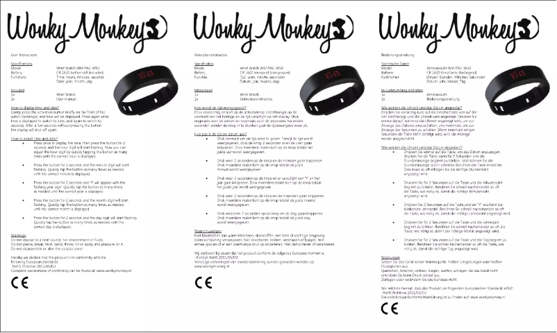 Página nº 1 - Manual de usuario Wonky Monkey W50BL