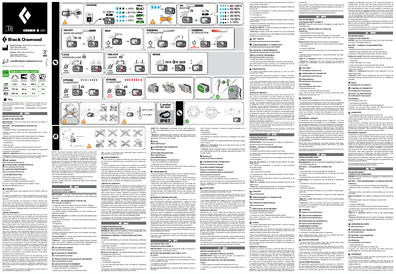 Imagen de la primera página del manual del dispositivo Cosmo R 350