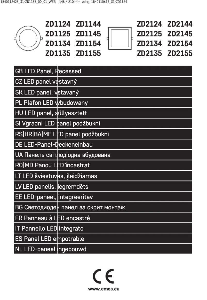 Imagen de la primera página del manual del dispositivo ZD1155