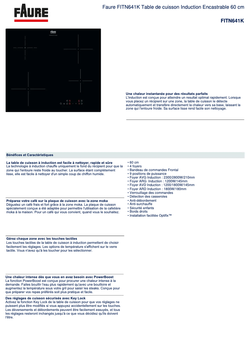 Página nº 1 - Ficha técnica Faure FITN641K