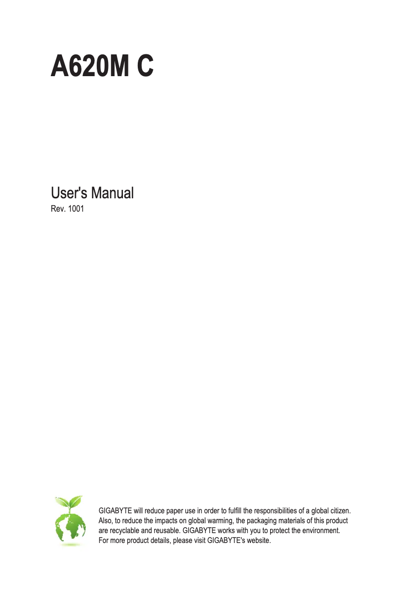 Imagen de la primera página del manual del dispositivo A620M C