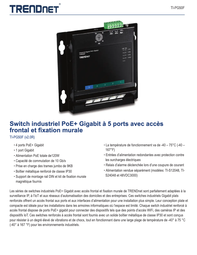Imagen de la primera página del manual del dispositivo TI-PG50F