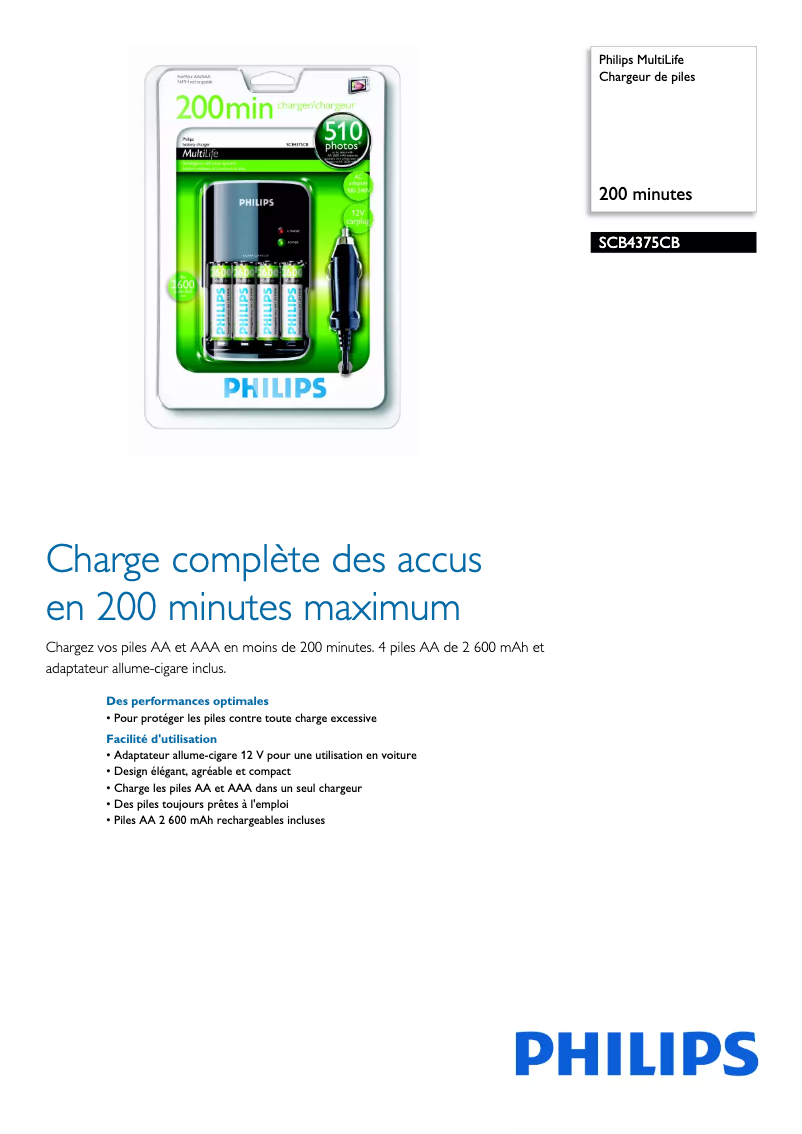 Imagen de la primera página del manual del dispositivo MultiLife SCB4375CB