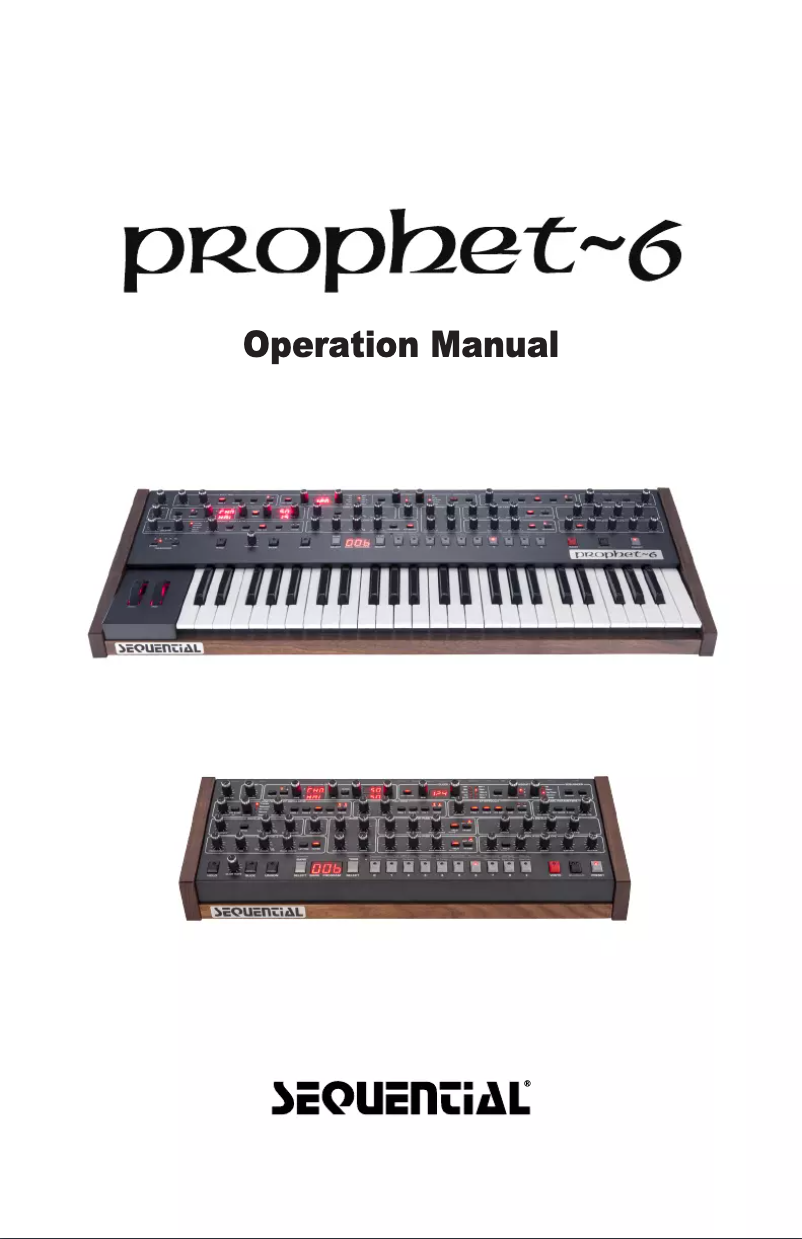 Imagen de la primera página del manual del dispositivo Prophet-6