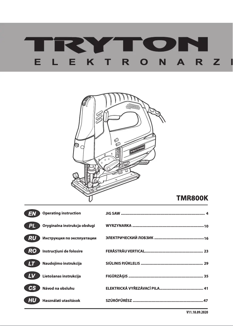 Imagen de la primera página del manual del dispositivo TMR800K