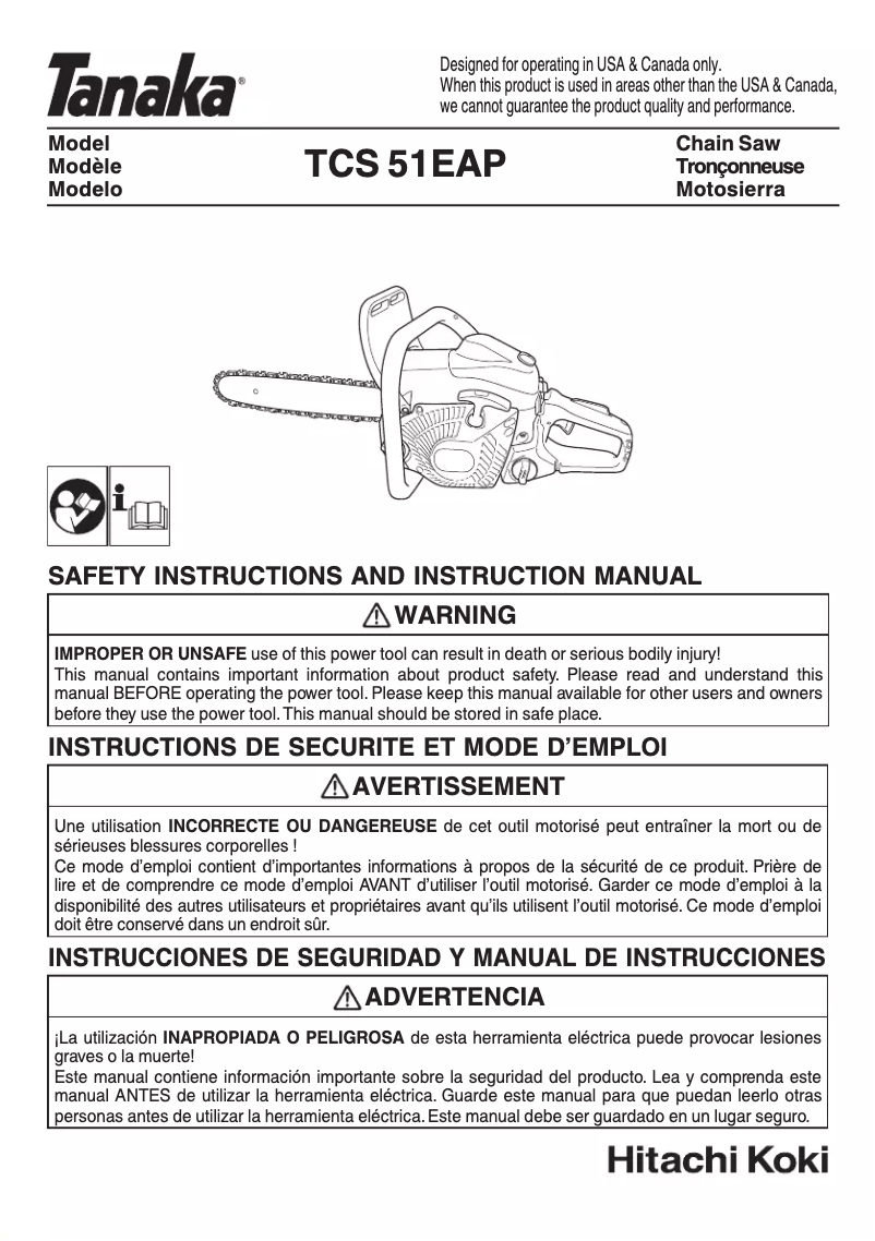 Página 1 del manual Manual de usuario Tanaka TCS 51EAP