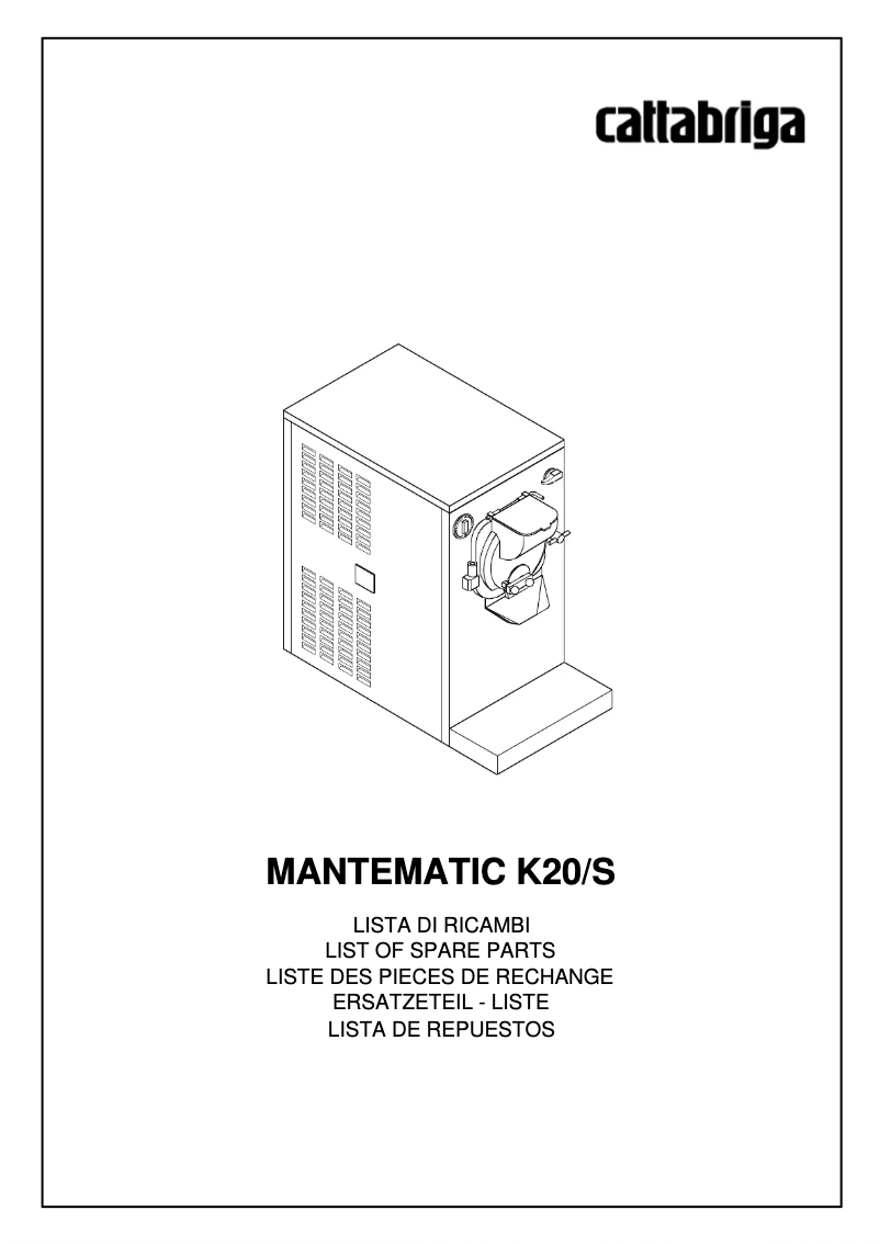 Página 1 del manual Manual de usuario Cattabriga Mantematic K20/S