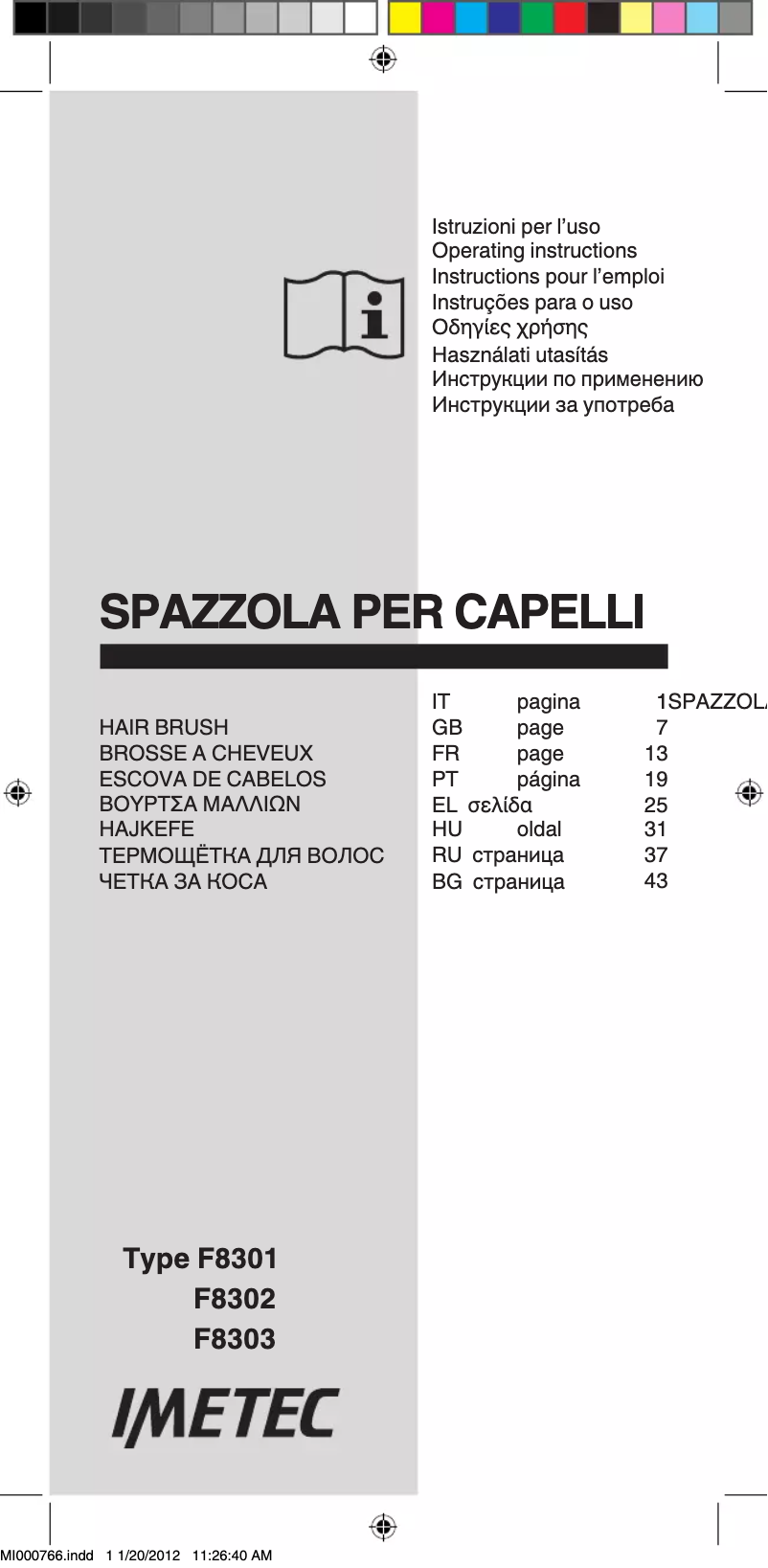 Página 1 del manual Manual de usuario Imetec F8303