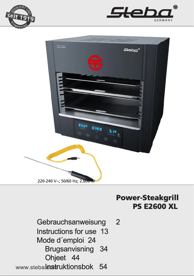 Página 1 del manual Manual de usuario Steba PS E2600 XL