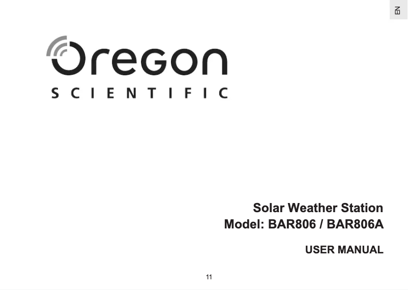 Página nº 1 - Manual de usuario Oregon Scientific BAR806A