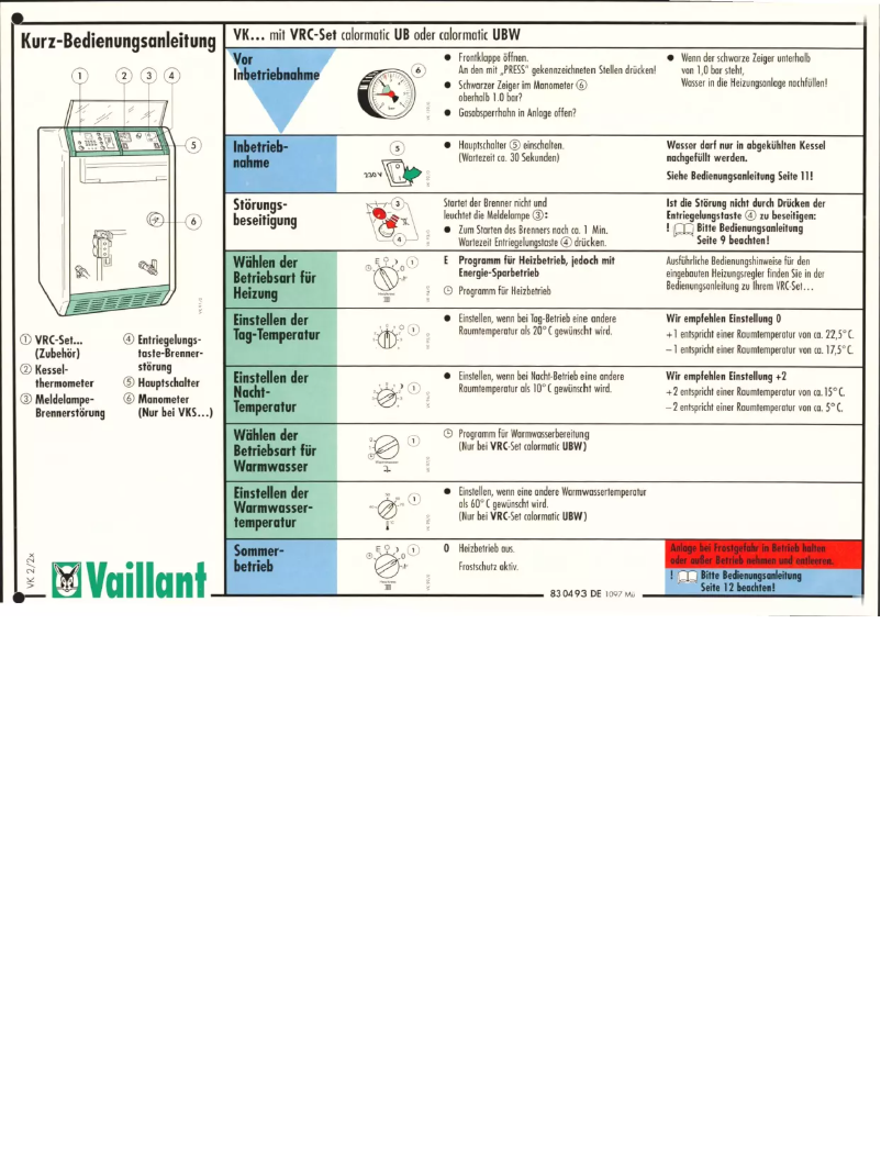 Página nº 1 - Manual de usuario Vaillant VK