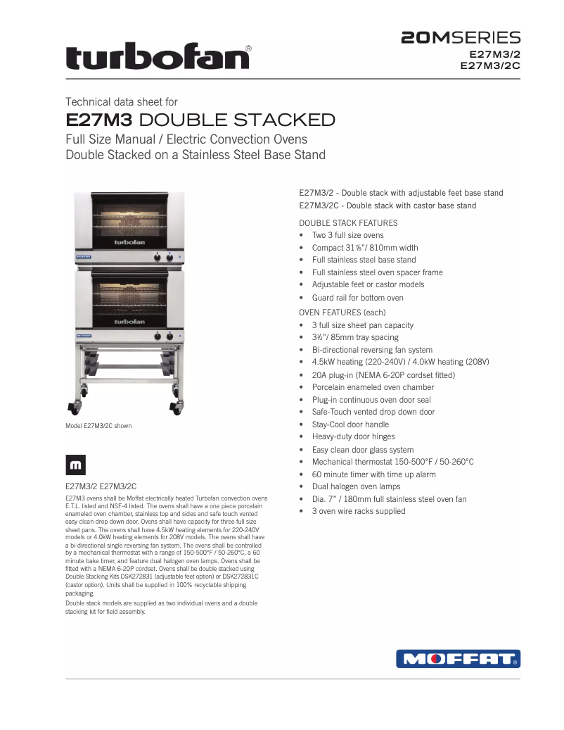 Página 1 del manual Manual de usuario Moffat Turbofan E27M3
