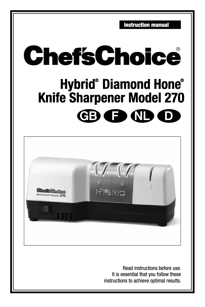 Página 1 del manual Manual de usuario Chef's Choice Hybrid Diamond Hone CC270