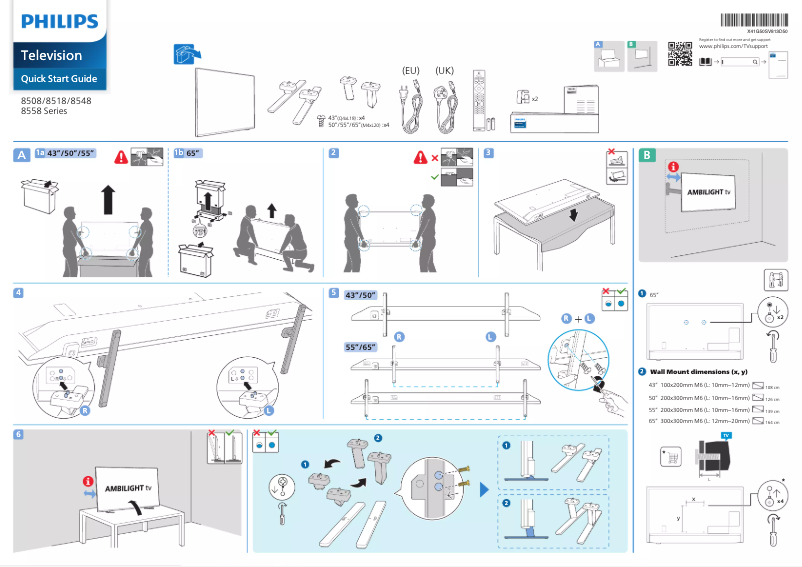 Página 1 del manual Guía de inicio rápido Philips The One 43PUS8558