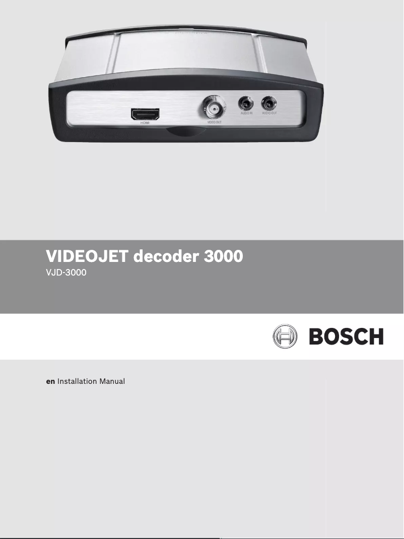 Página nº 1 - Manual de usuario Bosch VIDEOJET decoder 3000