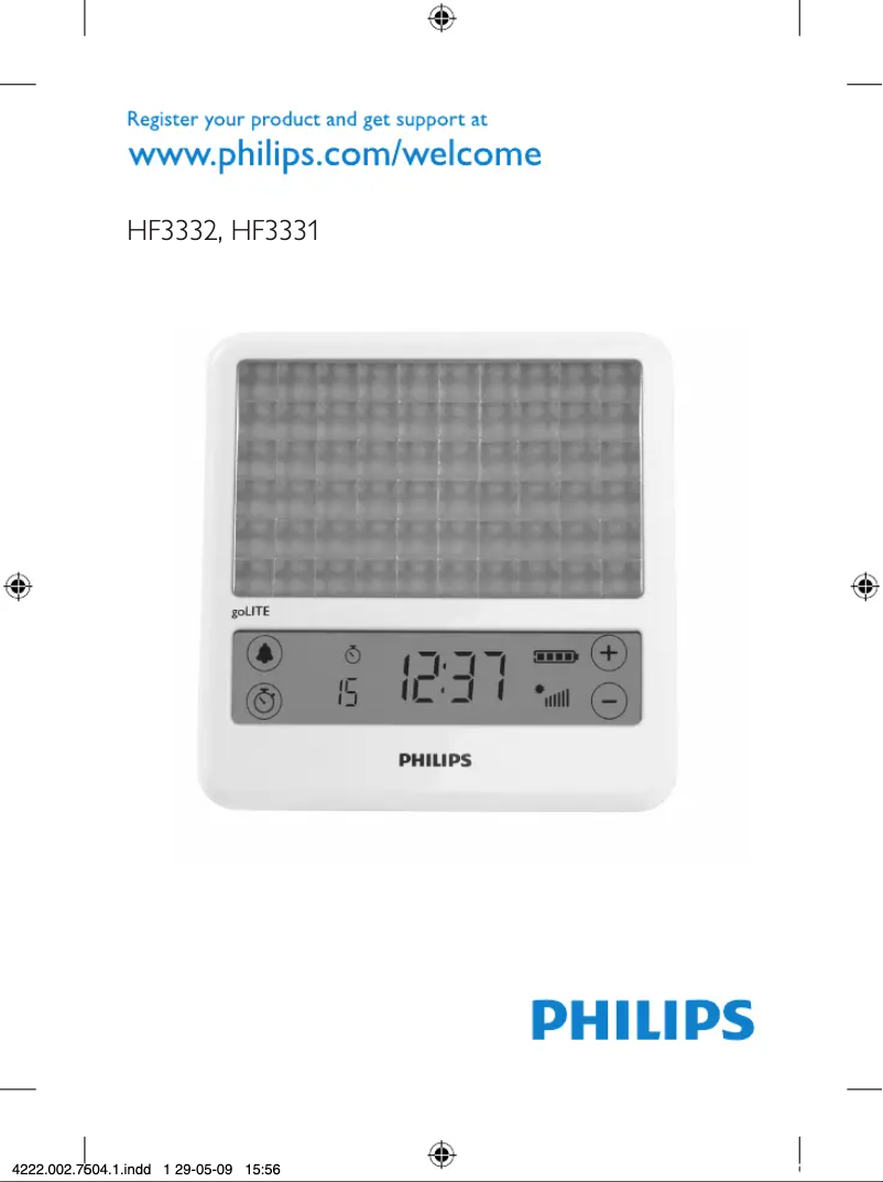 Página 1 del manual Manual de usuario Philips goLITE BLU HF3331