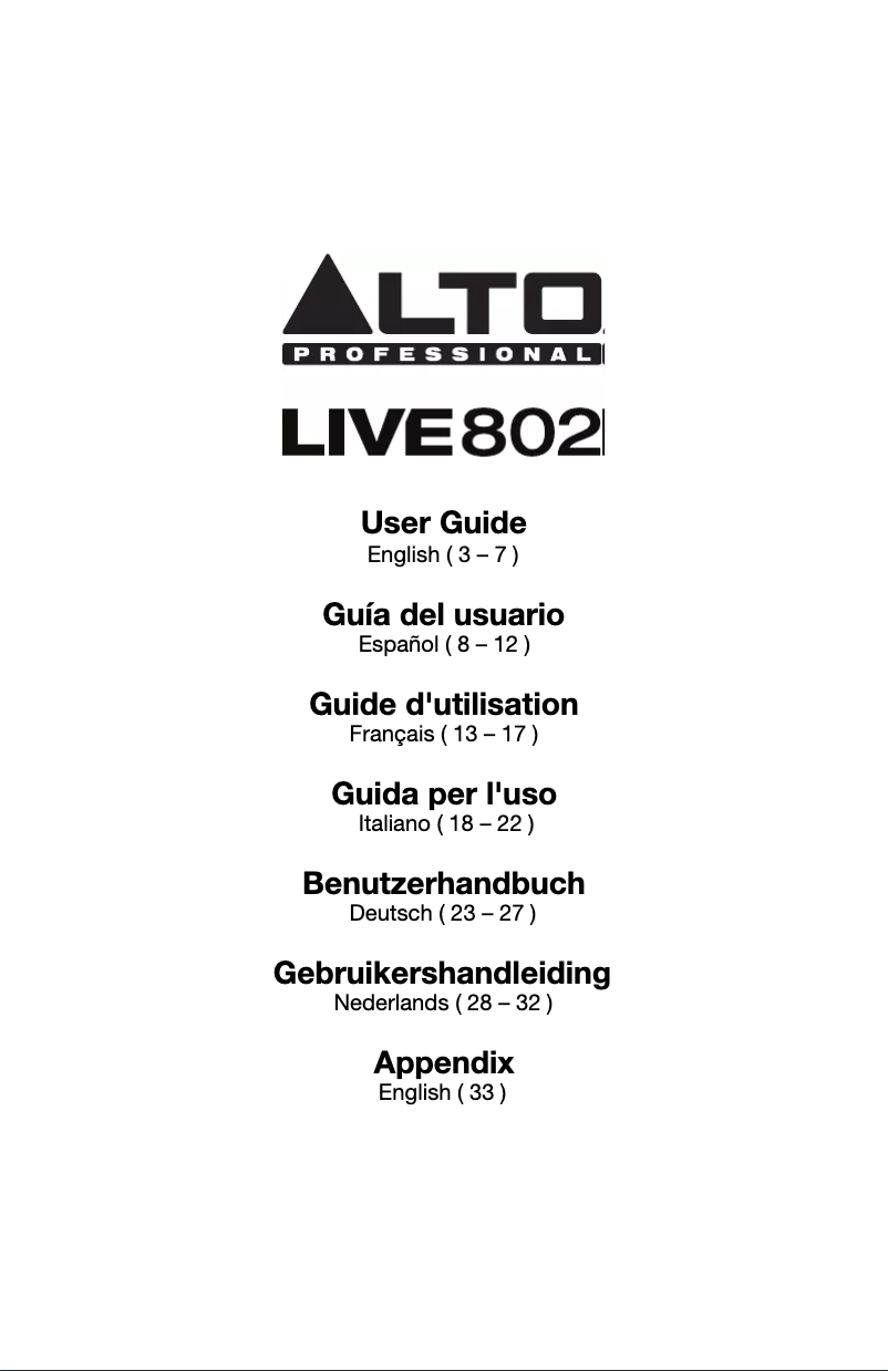 Imagen de la primera página del manual del dispositivo Live 802
