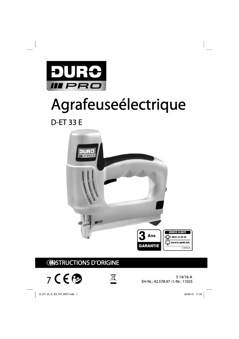 Imagen de la primera página del manual del dispositivo D-ET 33 E