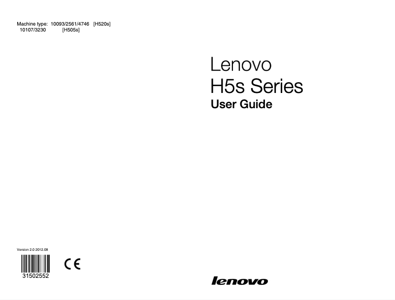 Página nº 1 - Manual de usuario Lenovo IdeaCentre H520s