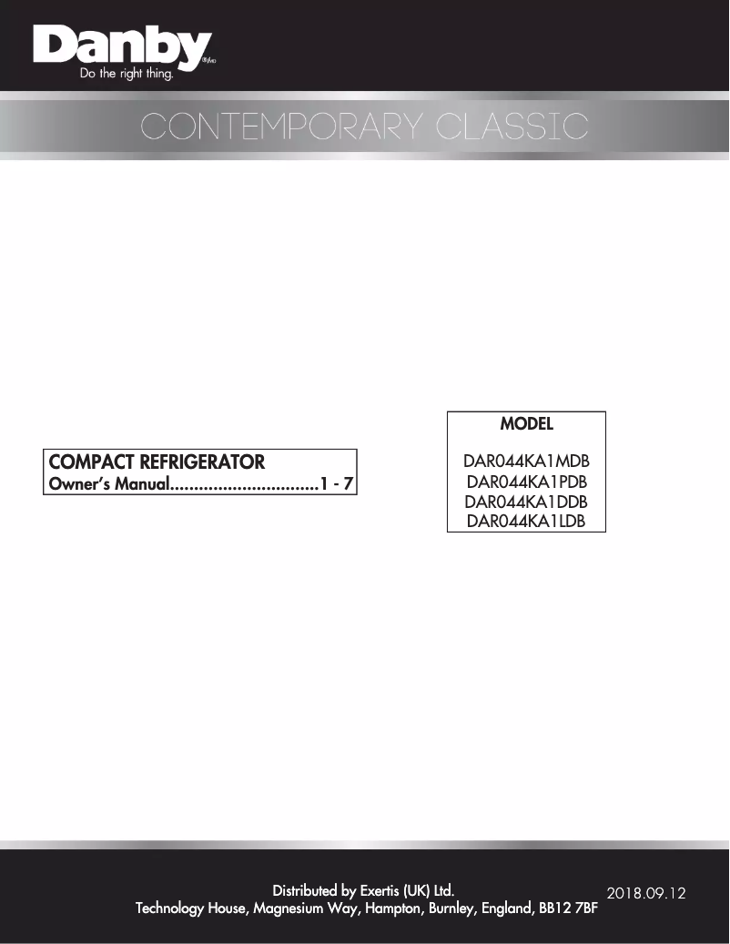 Imagen de la primera página del manual del dispositivo DAR044KA1PDB