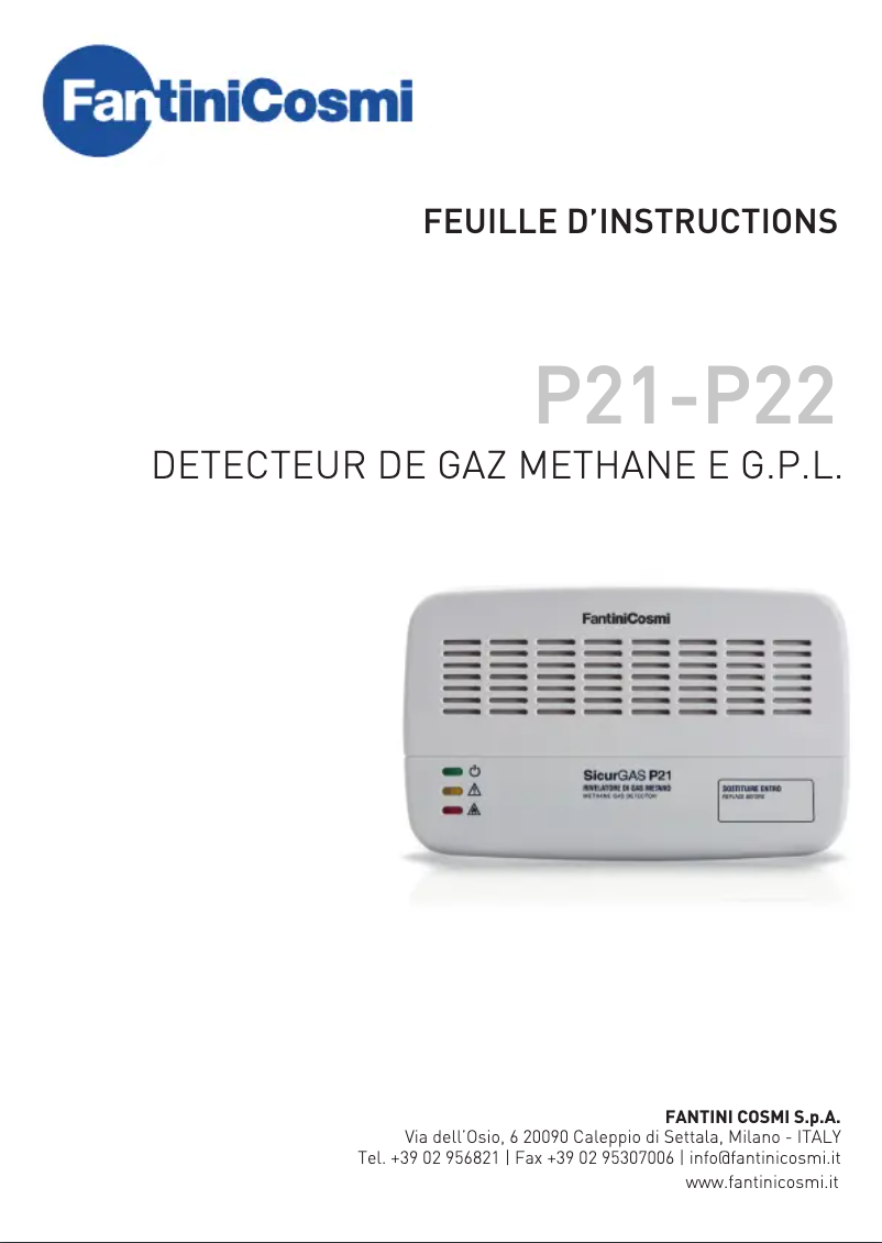 Página nº 1 - Manual de usuario Fantini Cosmi Sicurgas P21