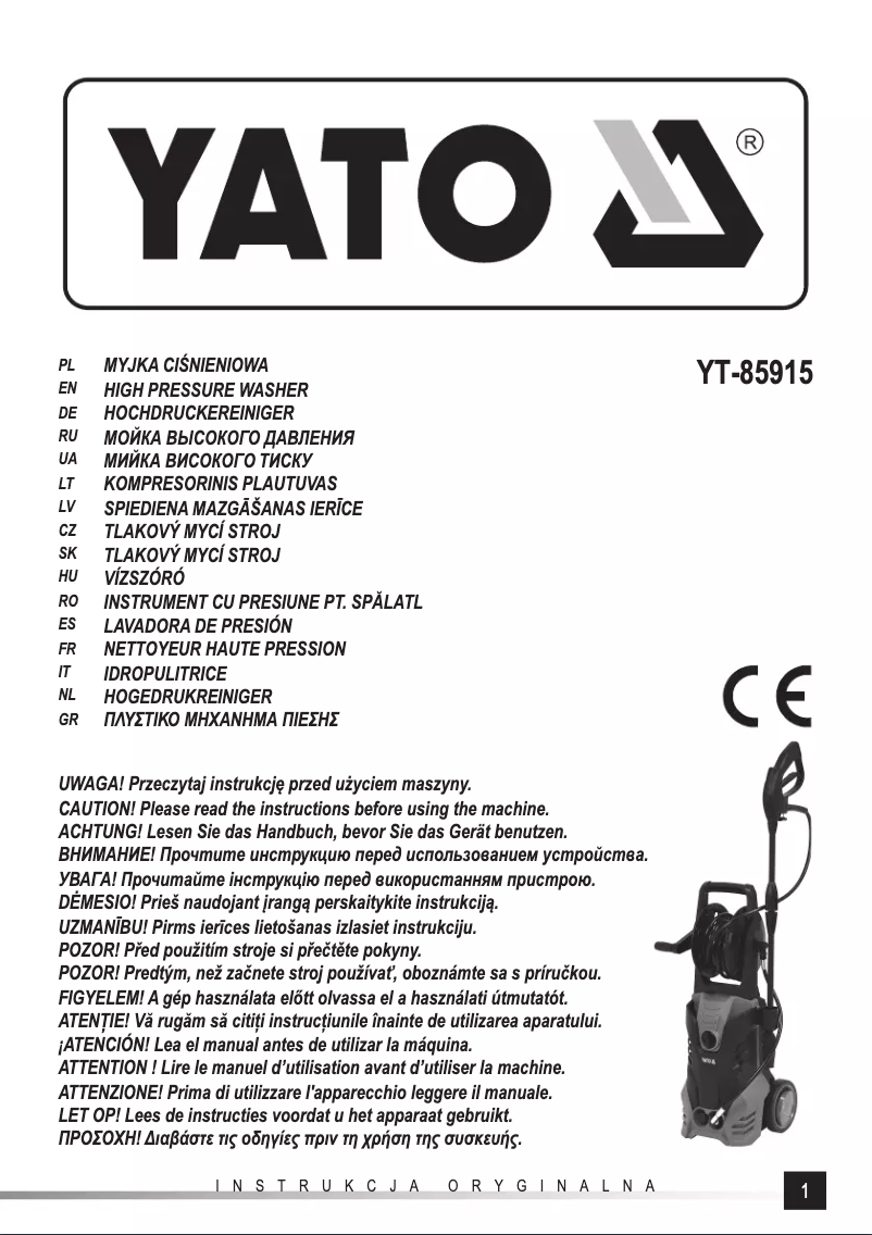 Página 1 del manual Manual de usuario Yato YT-85915