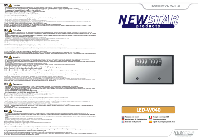 Página 1 del manual Manual de usuario Newstar LED-W040