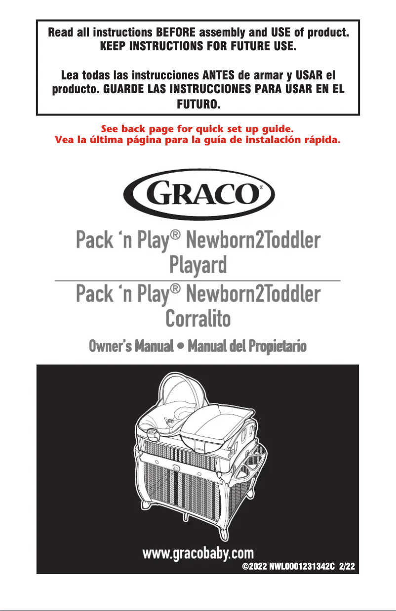 Página 1 del manual Manual de usuario Graco Pack 'n Play Newborn2Toddler Playard