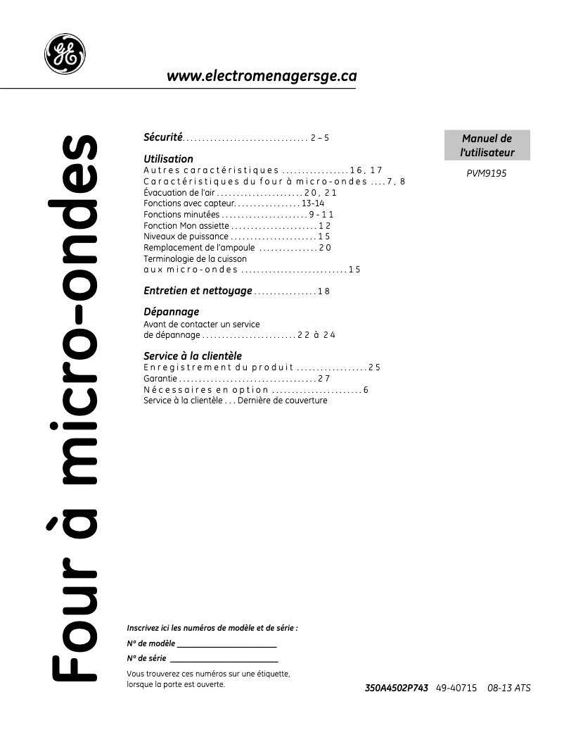 Imagen de la primera página del manual del dispositivo PVM9195SVC