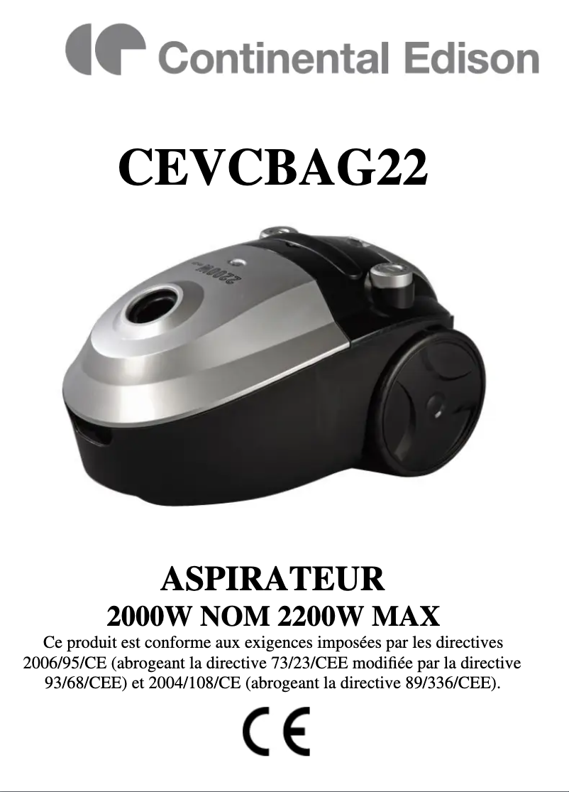 Imagen de la primera página del manual del dispositivo CEVCBAG22