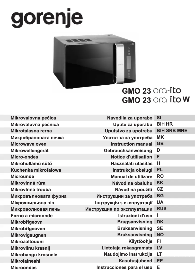 Imagen de la primera página del manual del dispositivo GMO230 ORA ITO W