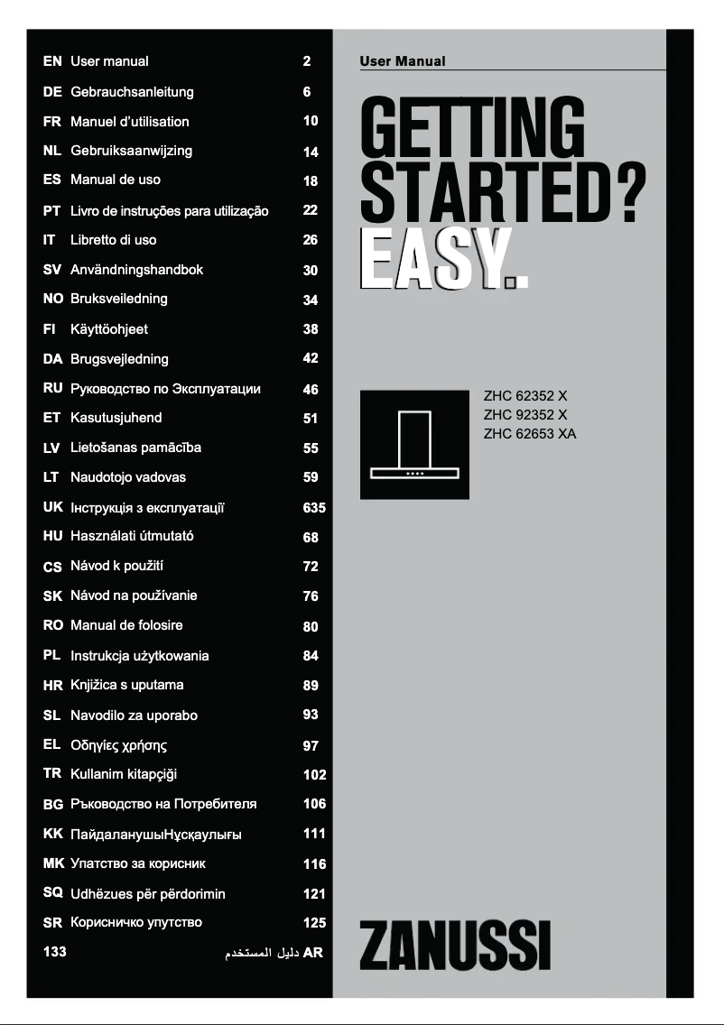 Página nº 1 - Manual de usuario Zanussi ZHC62352X