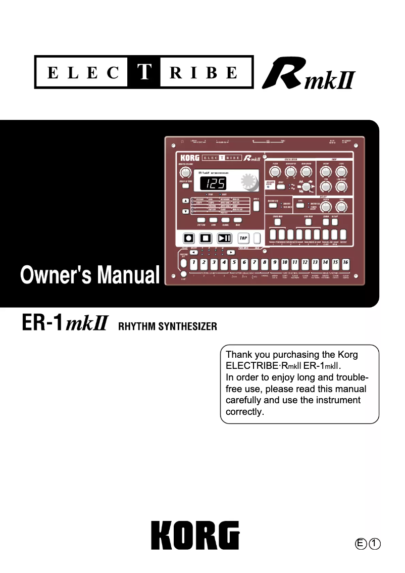 Imagen de la primera página del manual del dispositivo Electribe-R mkII