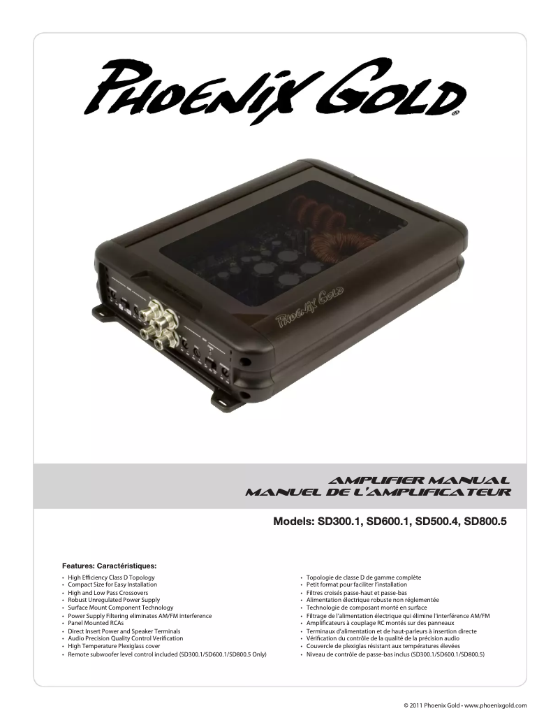 Página 1 del manual Manual de usuario Phoenix Gold SD600.1
