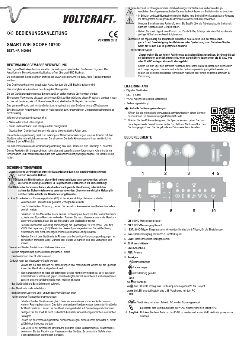 Imagen de la primera página del manual del dispositivo 1070D