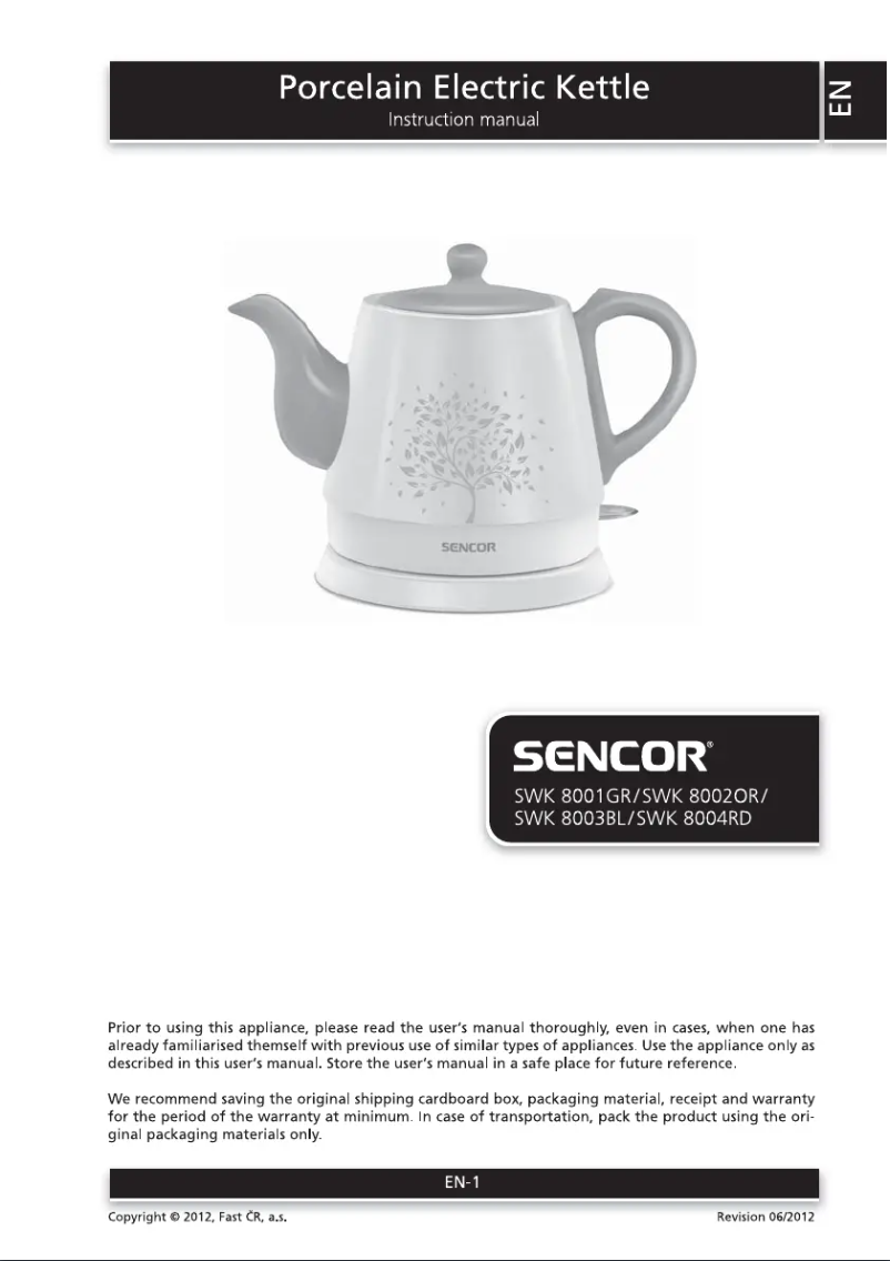 Página 1 del manual Manual de usuario Sencor SWK 8002OR